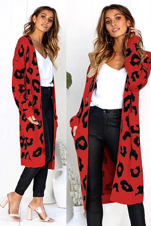 Chancery Leopard Print Knit Sweater Coat - 8 Colors - Top - DYAVOR®