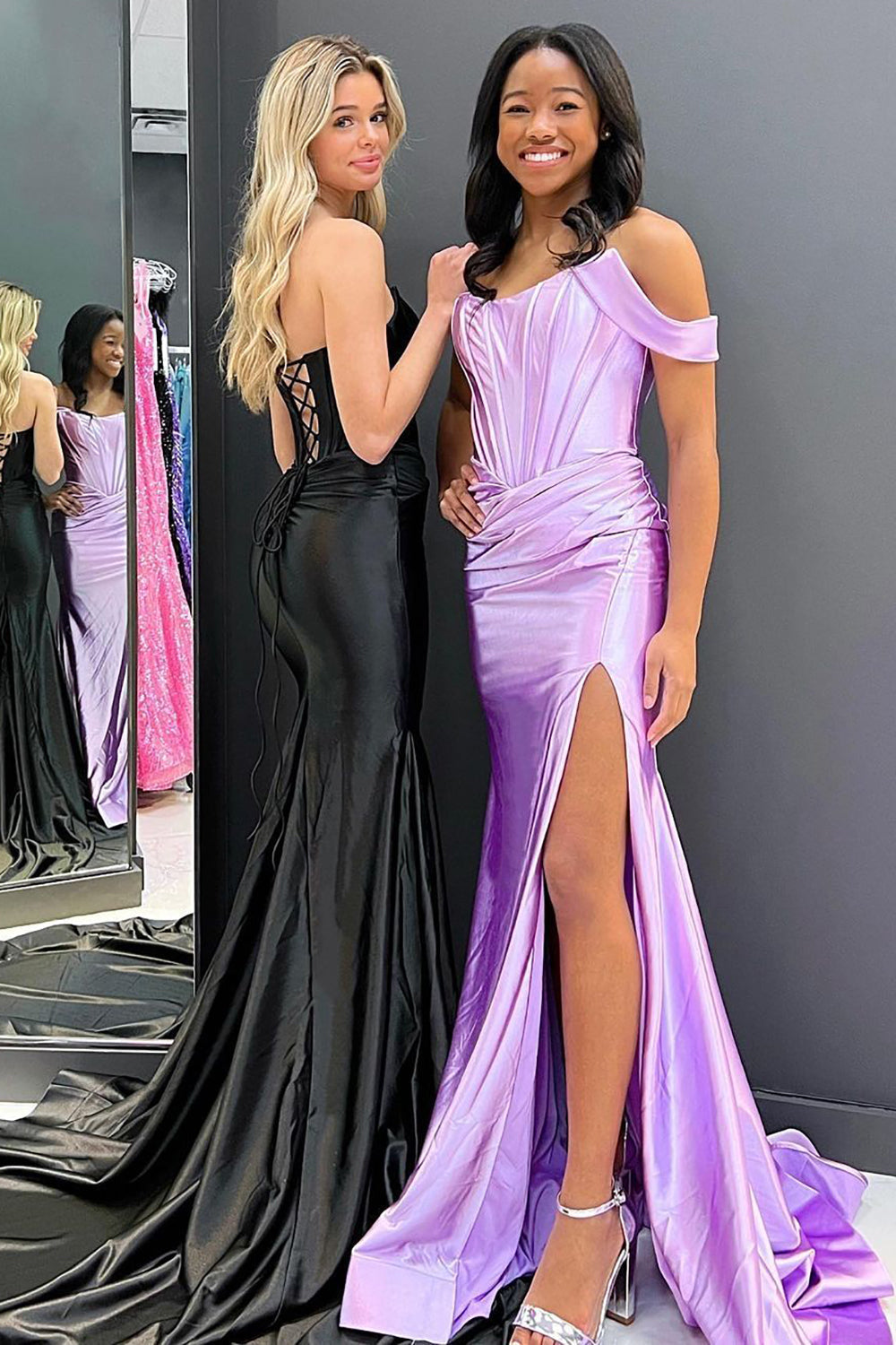 Georgia |Mermaid Off the Shoulder Corset Prom Dress with Slit - Prom Dress - DYAVOR®