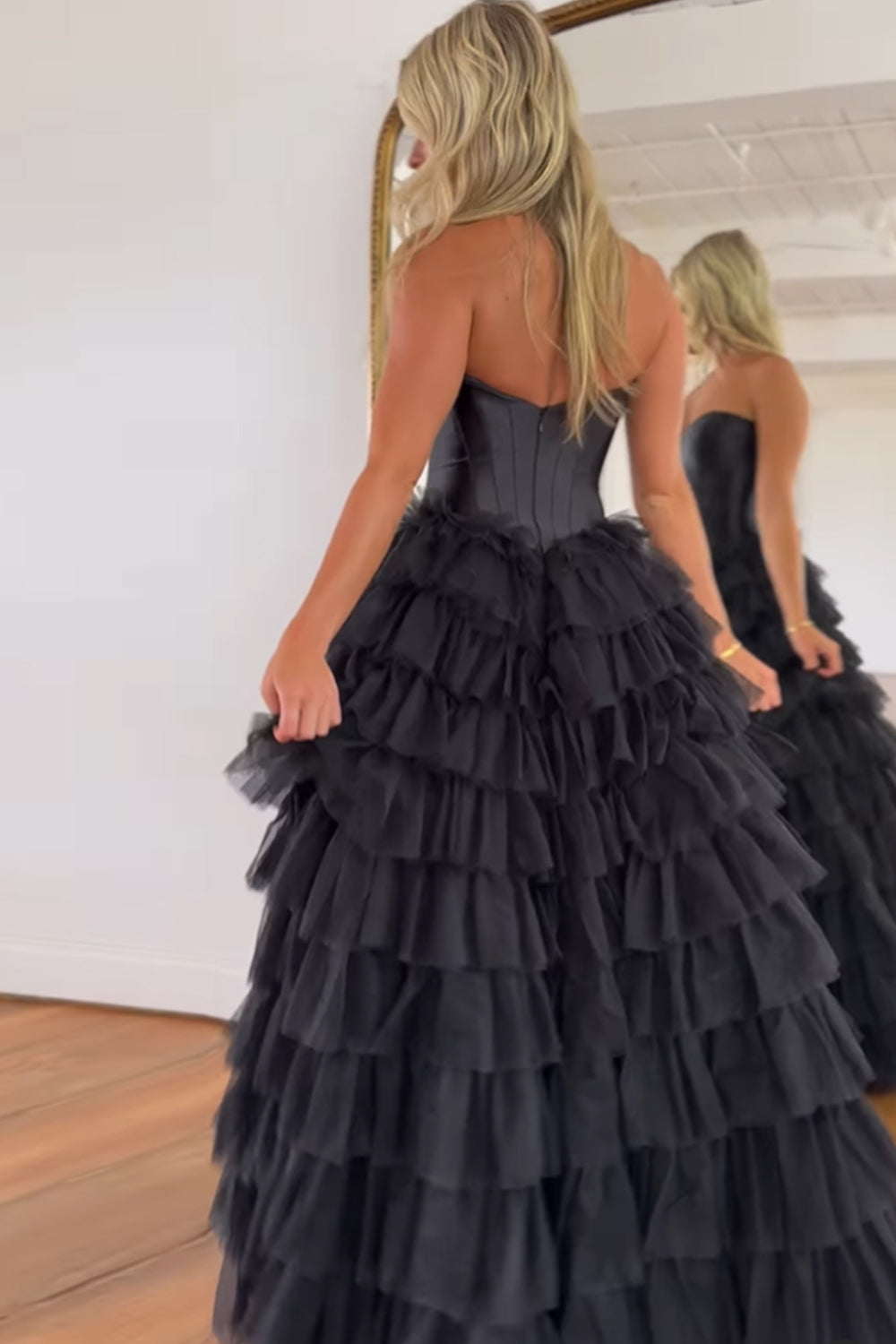 Harmony |A-Line Sweetheart Tiered Tulle Prom Dress with Slit - Prom Dress - DYAVOR®