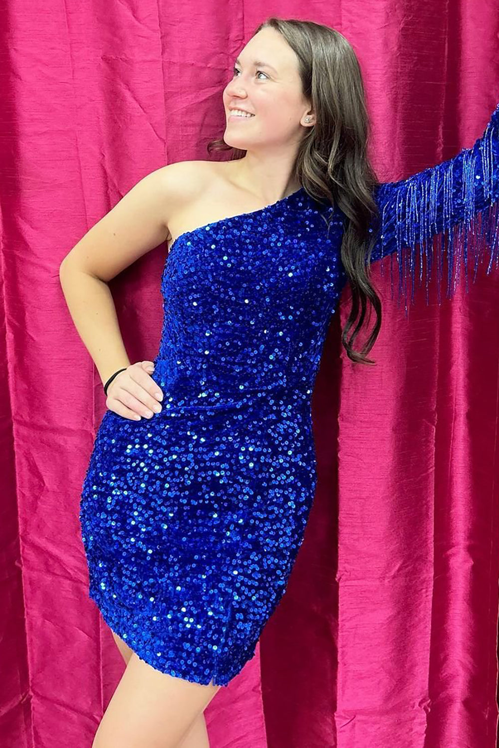 Jezebel |Bodycon One Shoulder Homecoming Dress with Tassel - Cocktail Dress - DYAVOR®