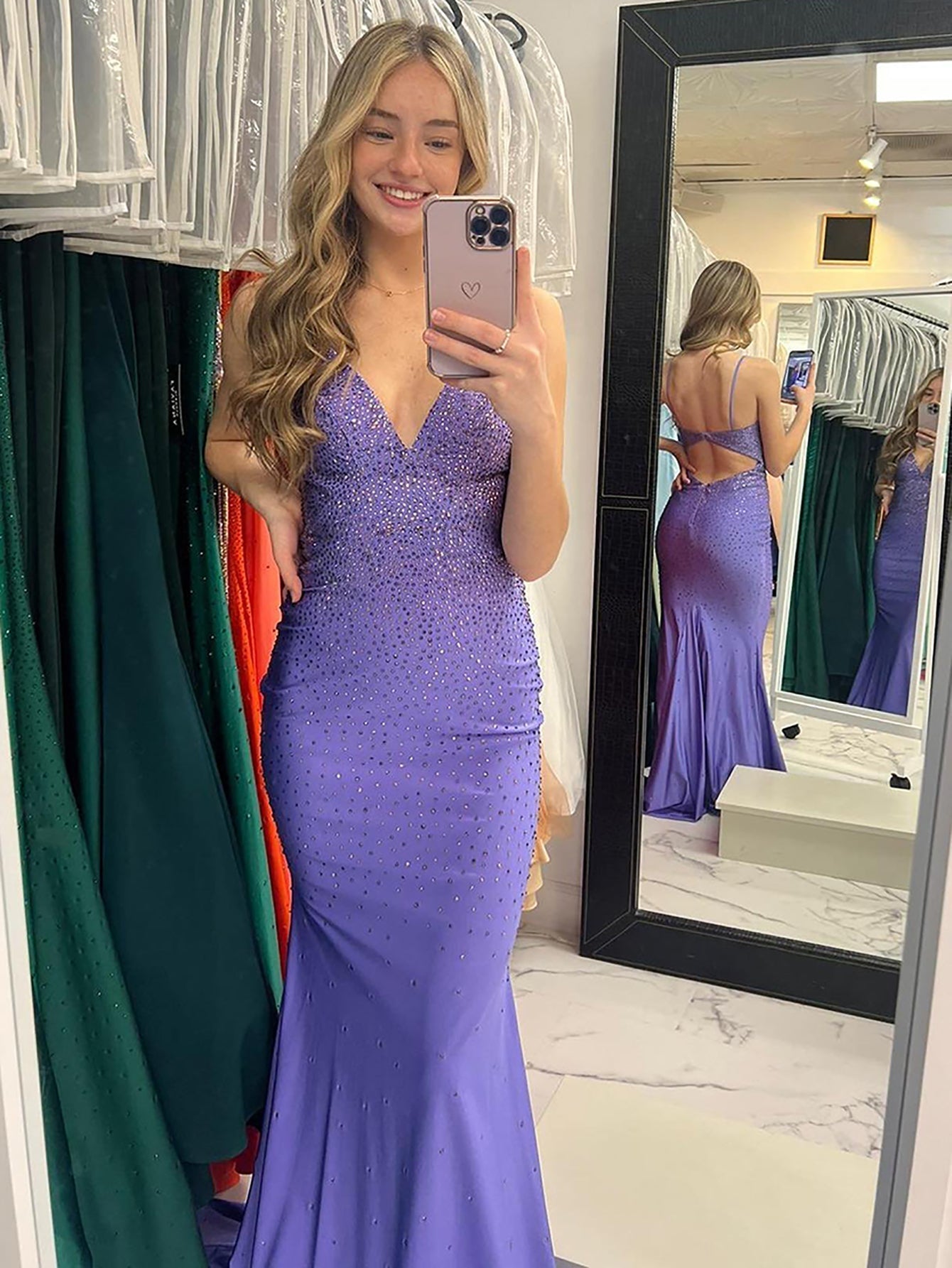 Avayah | Mermaid Blue V-Neck Long Prom Dress - Prom Dress - DYAVOR®