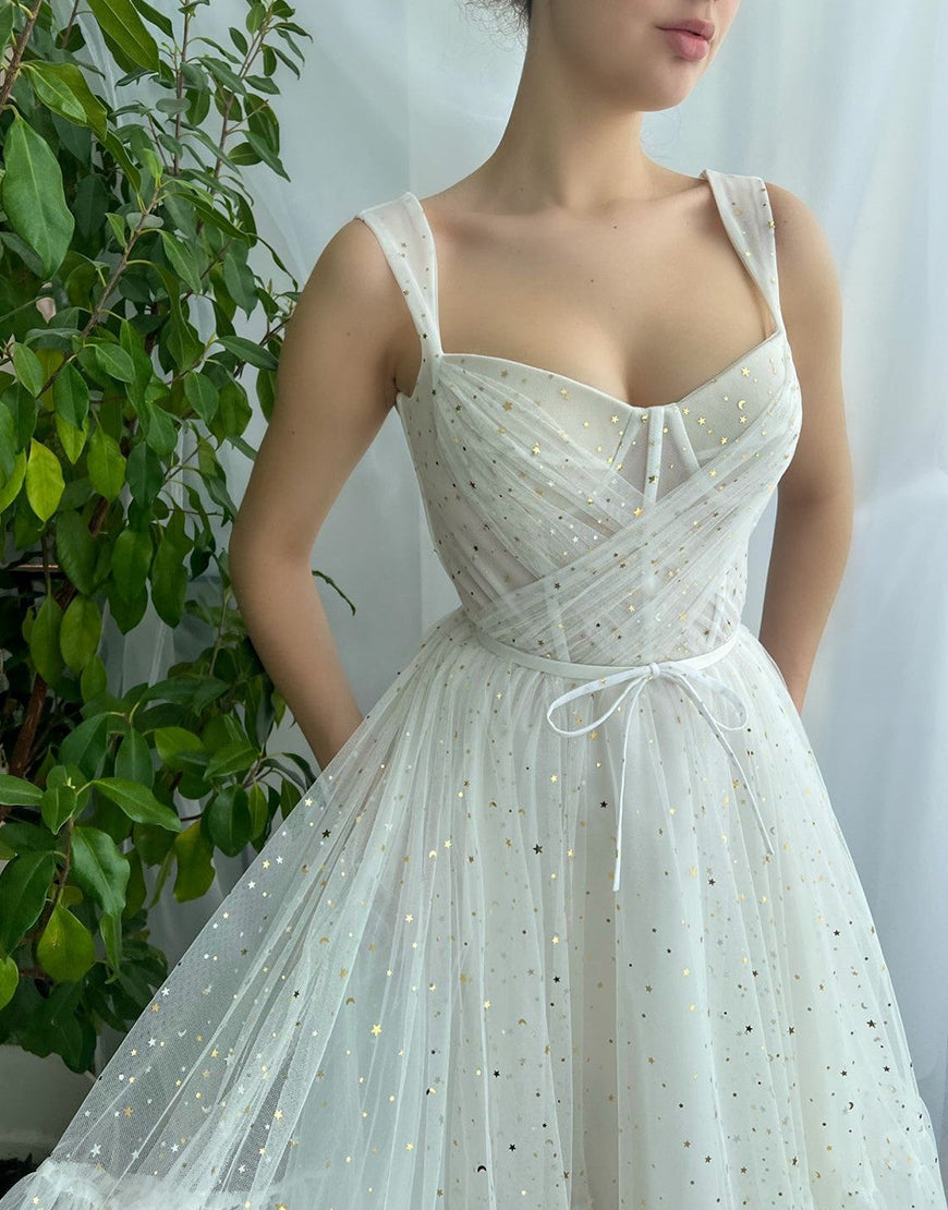 Amie | Straps Short Tulle White Homecoming Dress - Prom Dress - DYAVOR®