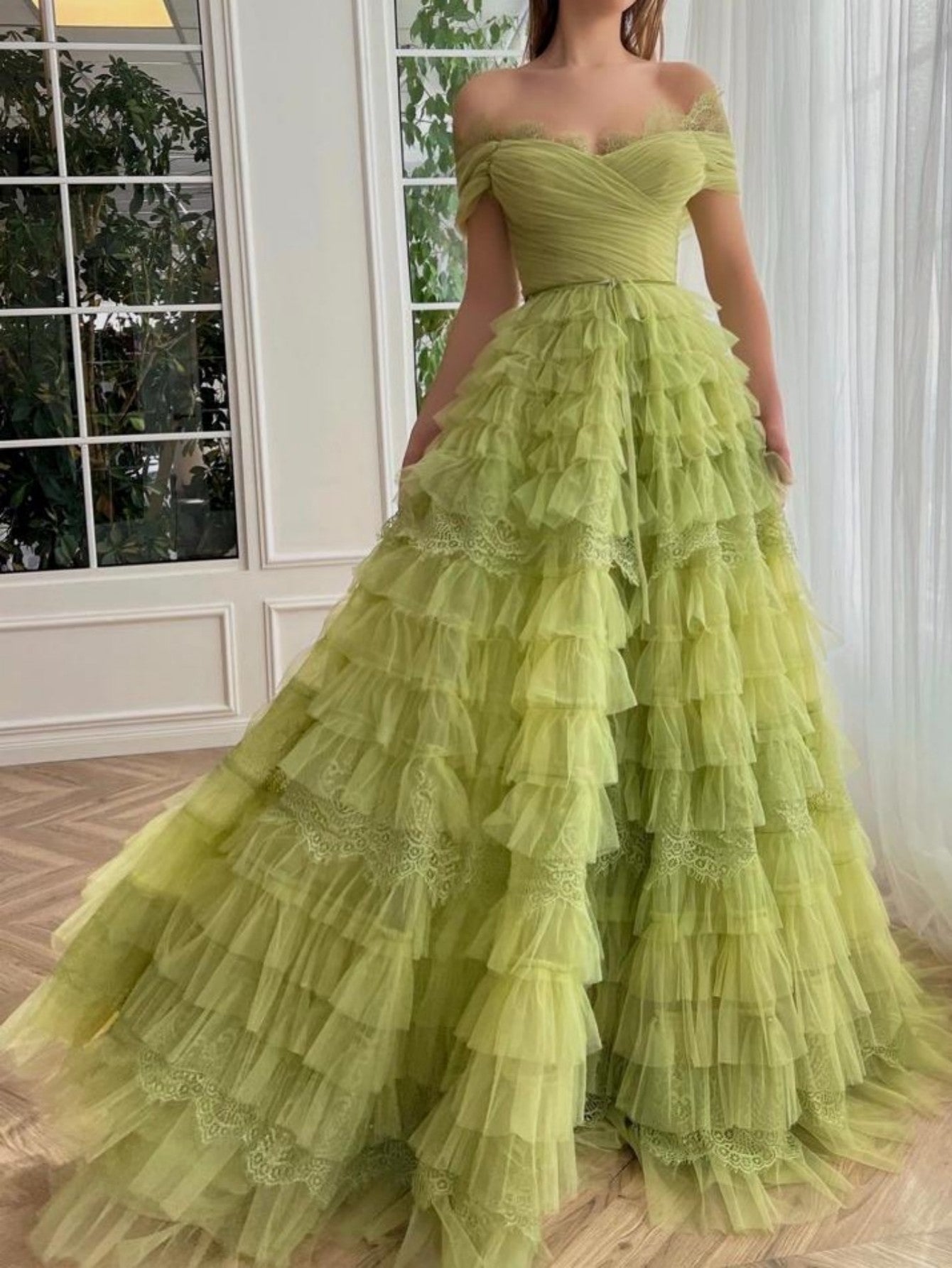 Sylvie |A Line Off the Shoulder Tulle Prom Dress - prom dress - DYAVOR®