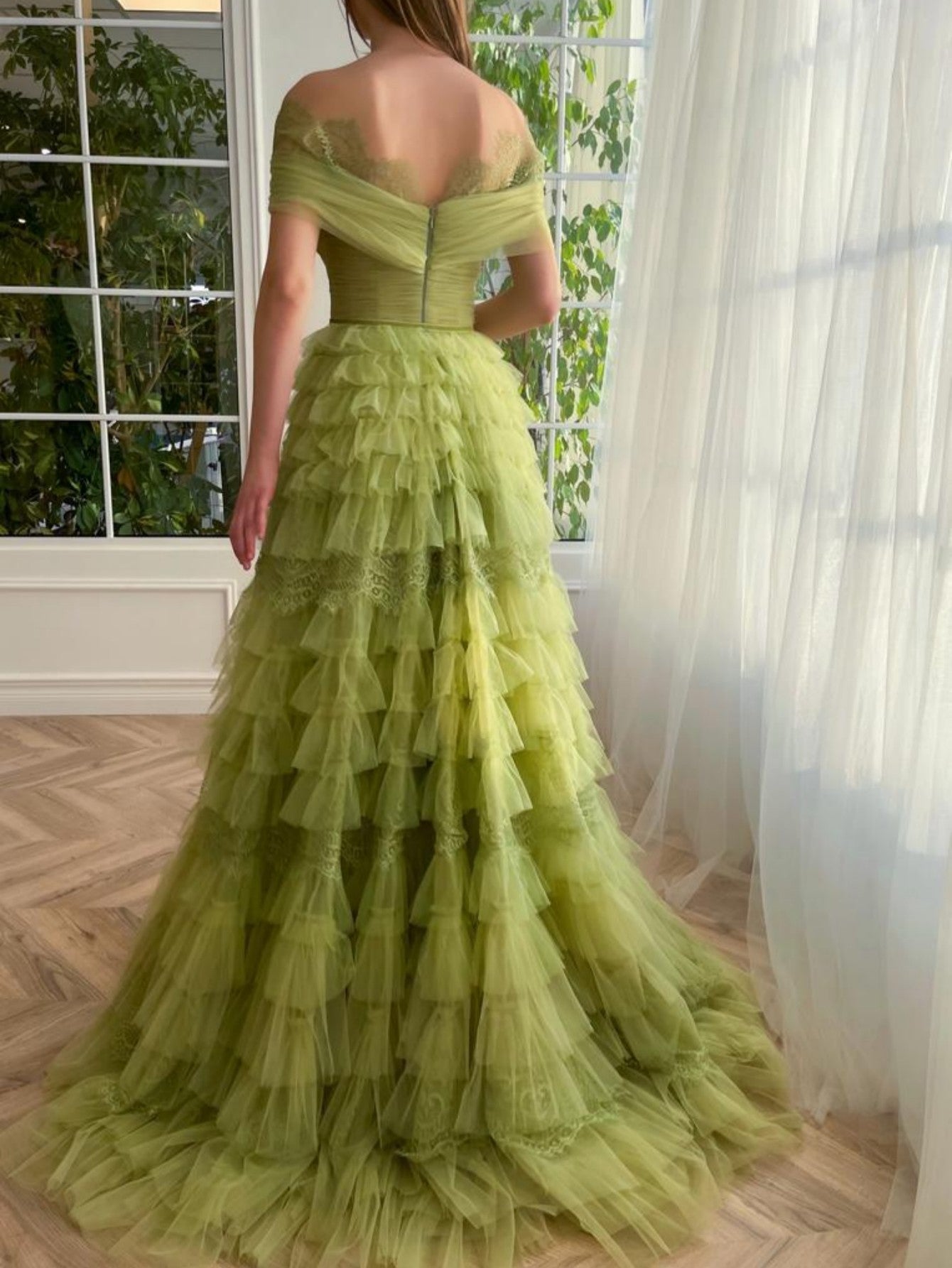 Sylvie |A Line Off the Shoulder Tulle Prom Dress - prom dress - DYAVOR®