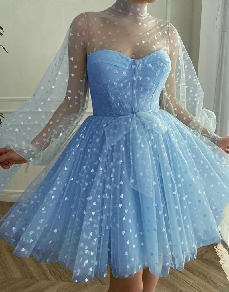 Gemma |A-Line Corset Homecoming Dress with Sleeves - Homecoming Dress - DYAVOR®