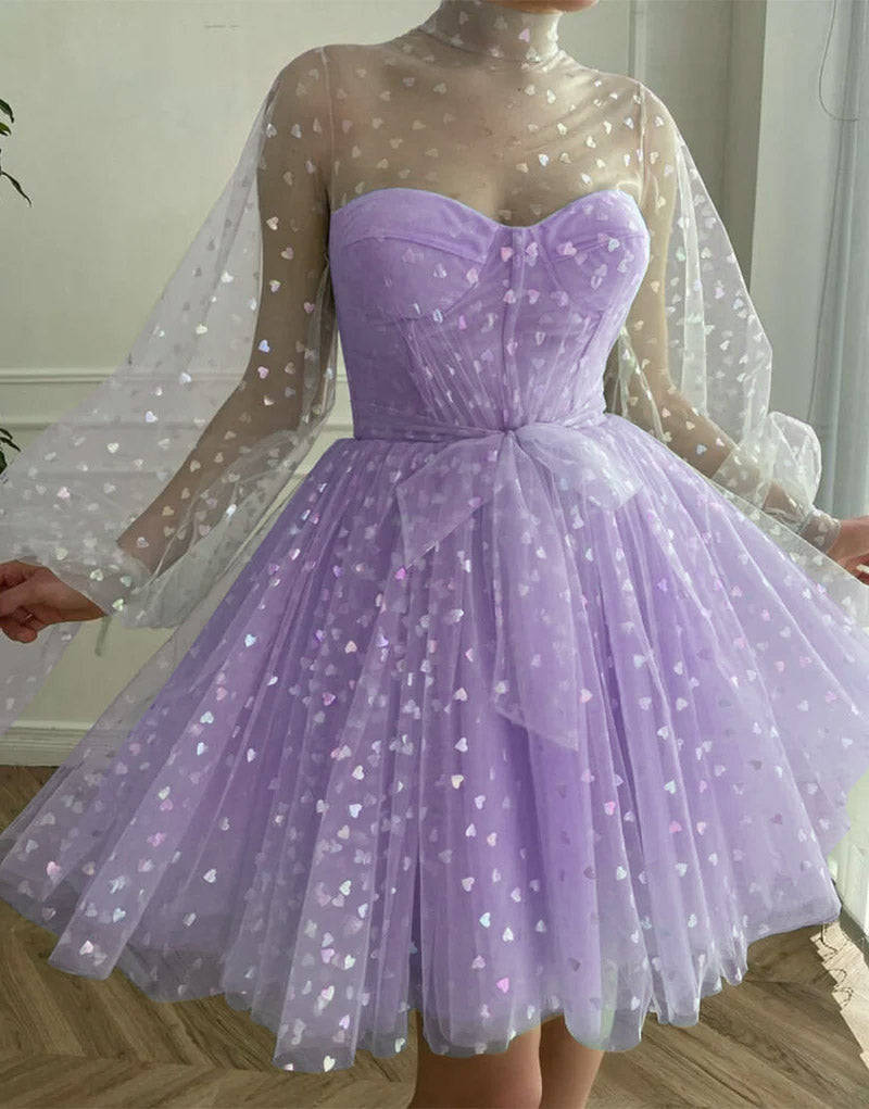 Gemma |A-Line Corset Homecoming Dress with Sleeves - Homecoming Dress - DYAVOR®