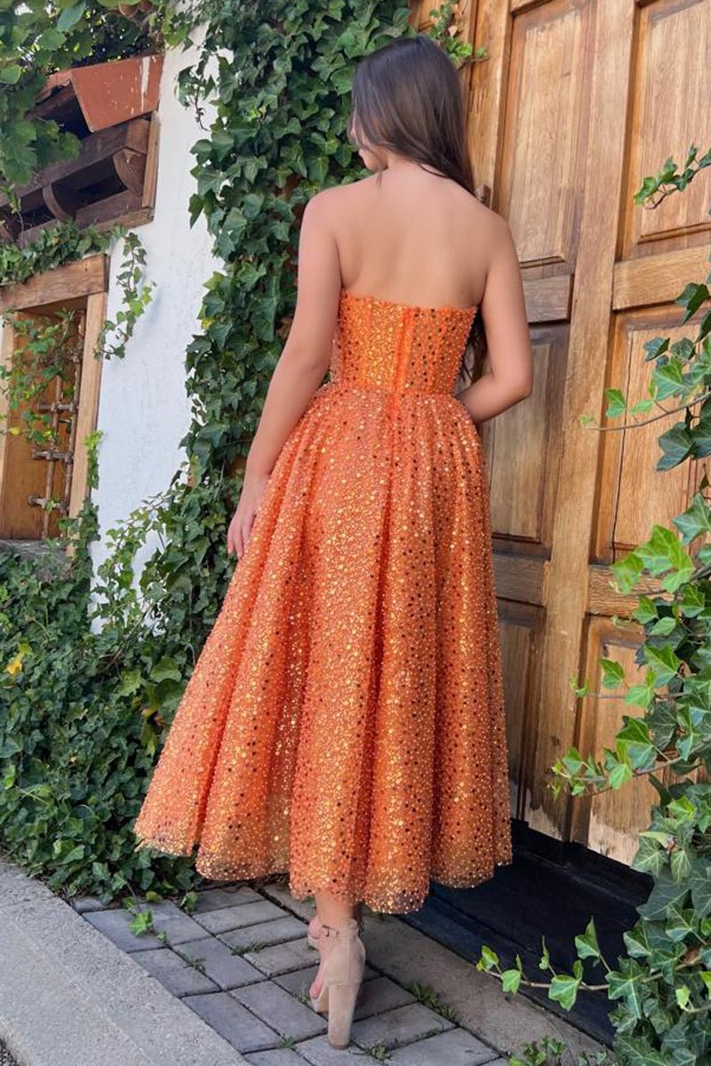 Melina | A-Line Prom Dresses Sparkle & Shine Dress Cocktail Party Floor Length Sleeveless Sweetheart Lace with Sequin - Prom Dress - DYAVOR®