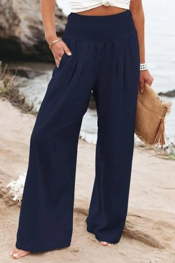 Casual Wide Trousers - Cotton-Linen Blend - Lightweight and Breathable - Perfect for Summer Outings - 05/112024 1 - DYAVOR®