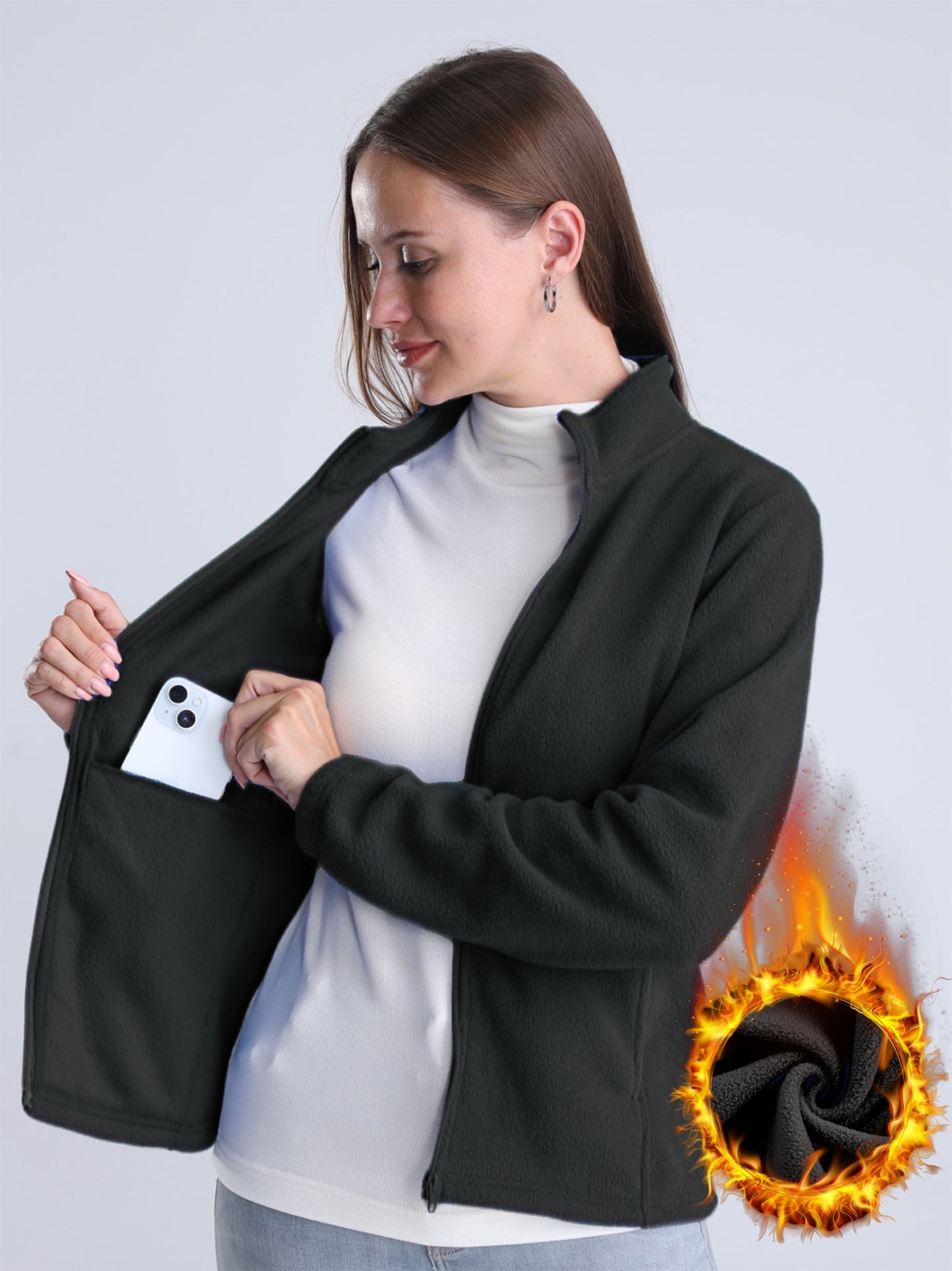 Nina | Plain plush lined jacket with zipper and pockets - 07/112024 1 - DYAVOR®