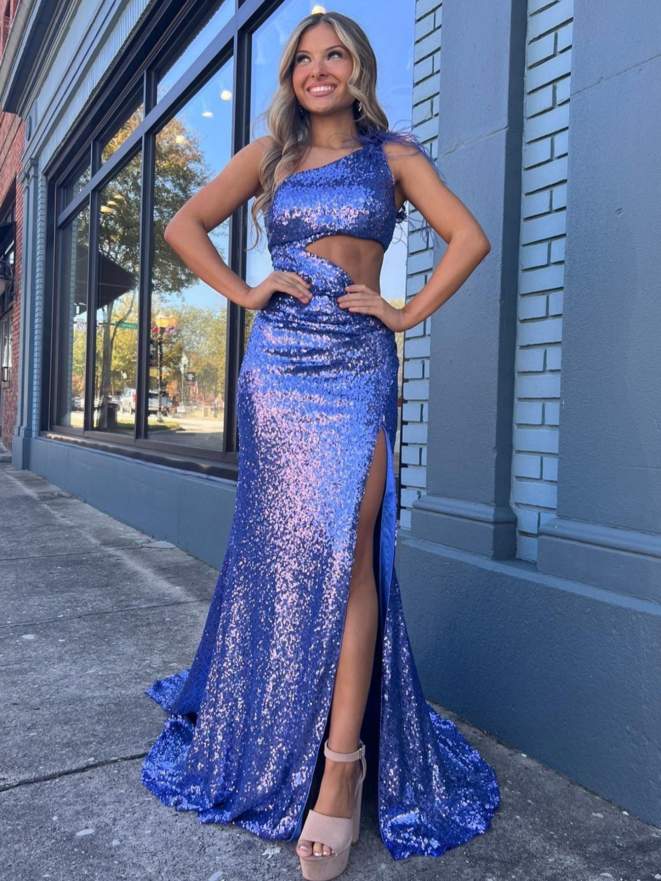One Shoulder Sparkly Unique Black Mermaid Prom Dress - Prom Dress - DYAVOR®