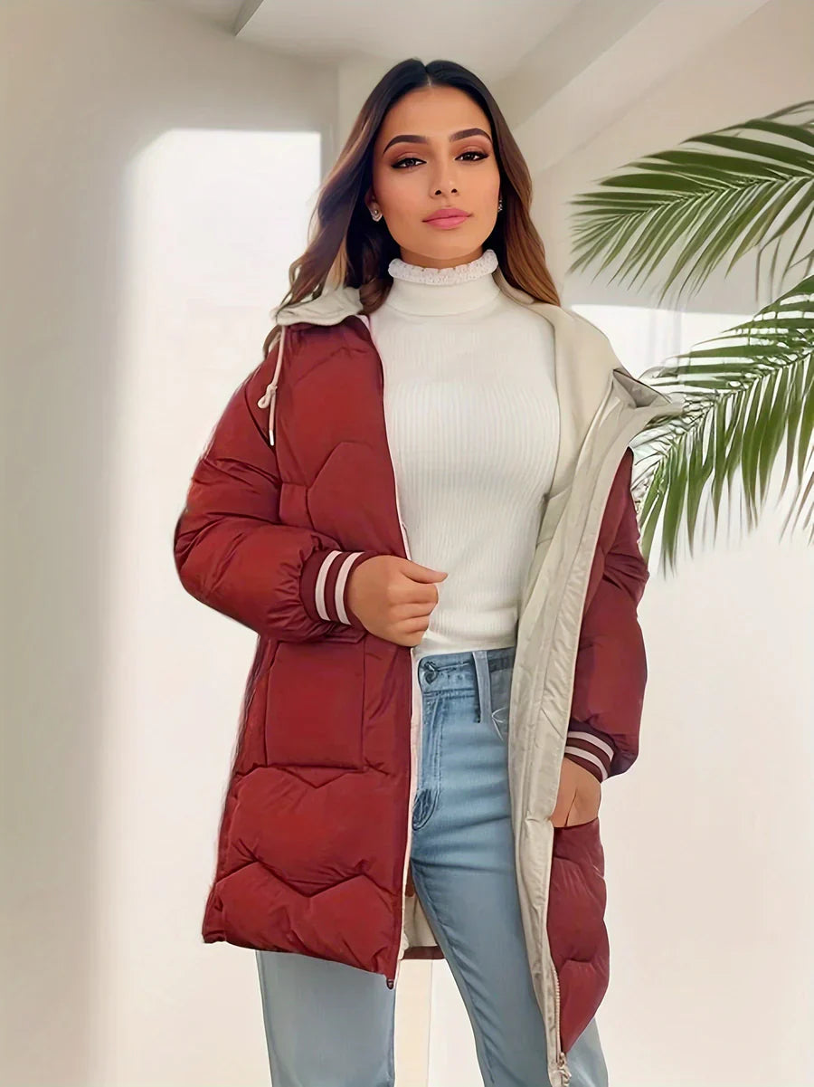 Hauda - coat with hood and zipper for women - - DYAVOR®