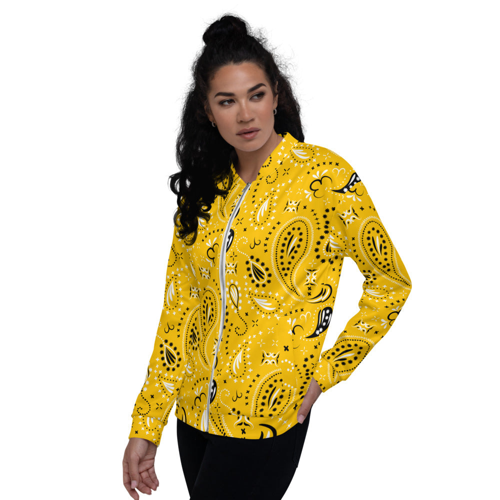 Yellow Paisley Unisex Bomber Jacket - Unisex Bomber Jacket - DYAVOR®