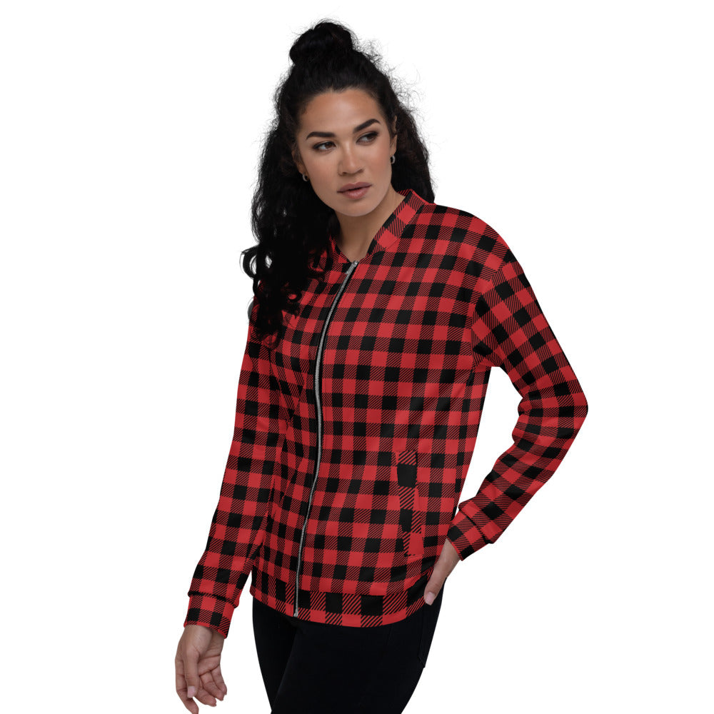 Buffalo-Plaid Unisex Bomber Jacket - Coats & Jackets - DYAVOR®