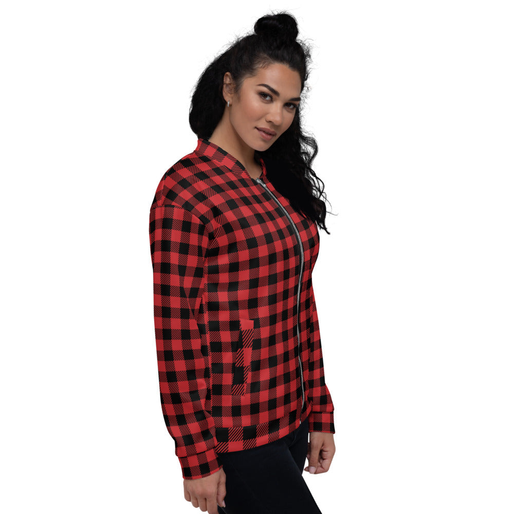 Buffalo-Plaid Unisex Bomber Jacket - Coats & Jackets - DYAVOR®