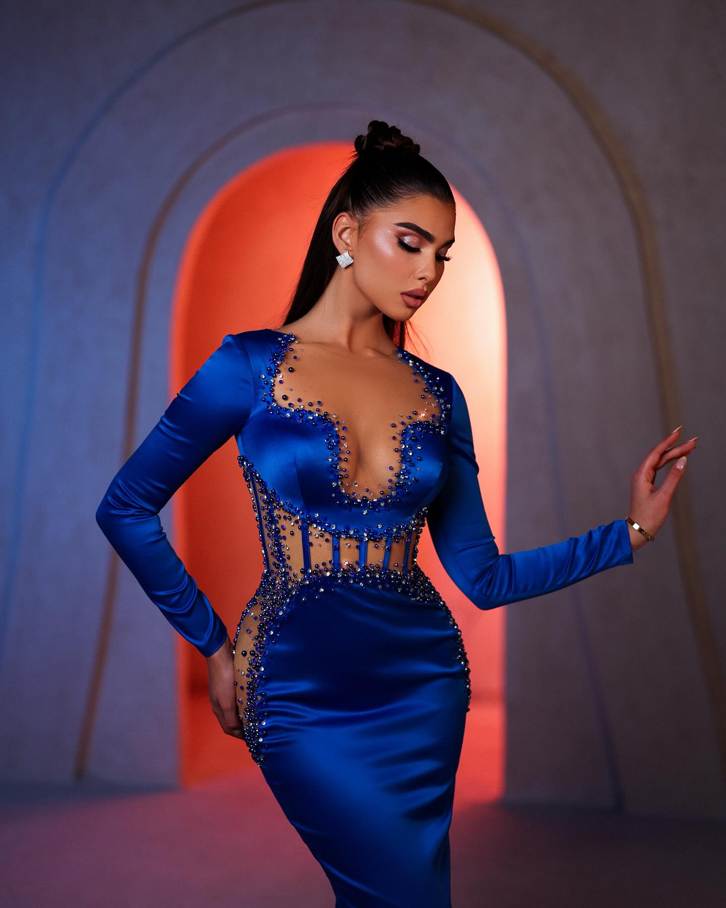 Amazing Mermaid Strapless Long Sleeve Beading Satin Prom Dresses - Prom Dresses - DYAVOR®