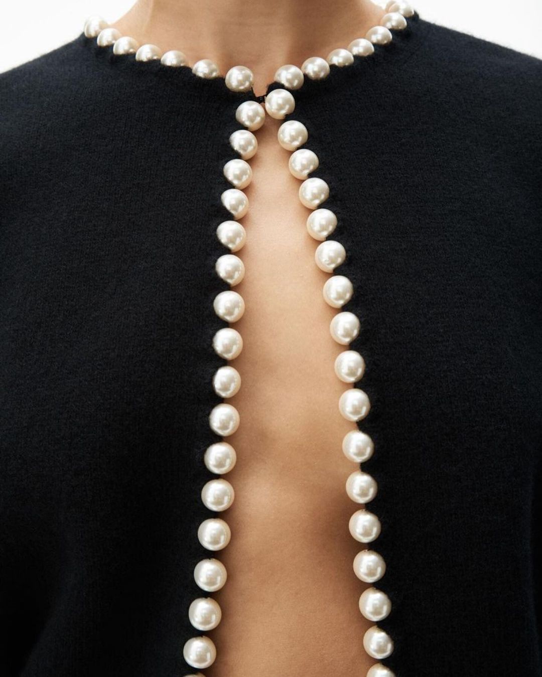 'Pearl Buttons' Black Cardigan - - DYAVOR®