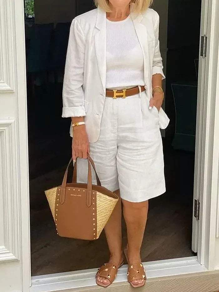 Ladies Set - Elegant Blazer and Shorts - Stylish - Ideal for Warm Days - - DYAVOR®