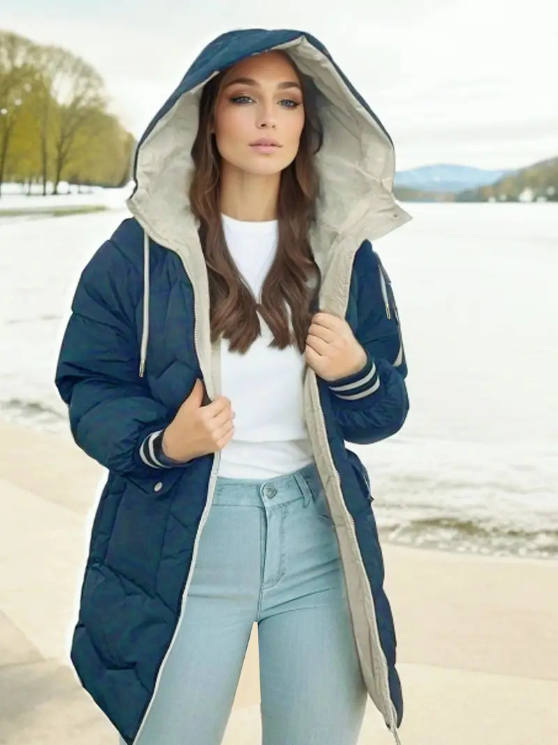 Hauda - coat with hood and zipper for women - - DYAVOR®