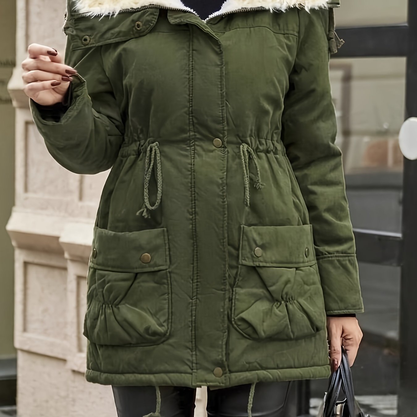 Sophie | Warm zippered faux fur coat with drawstring waist - 07/112024 1 - DYAVOR®