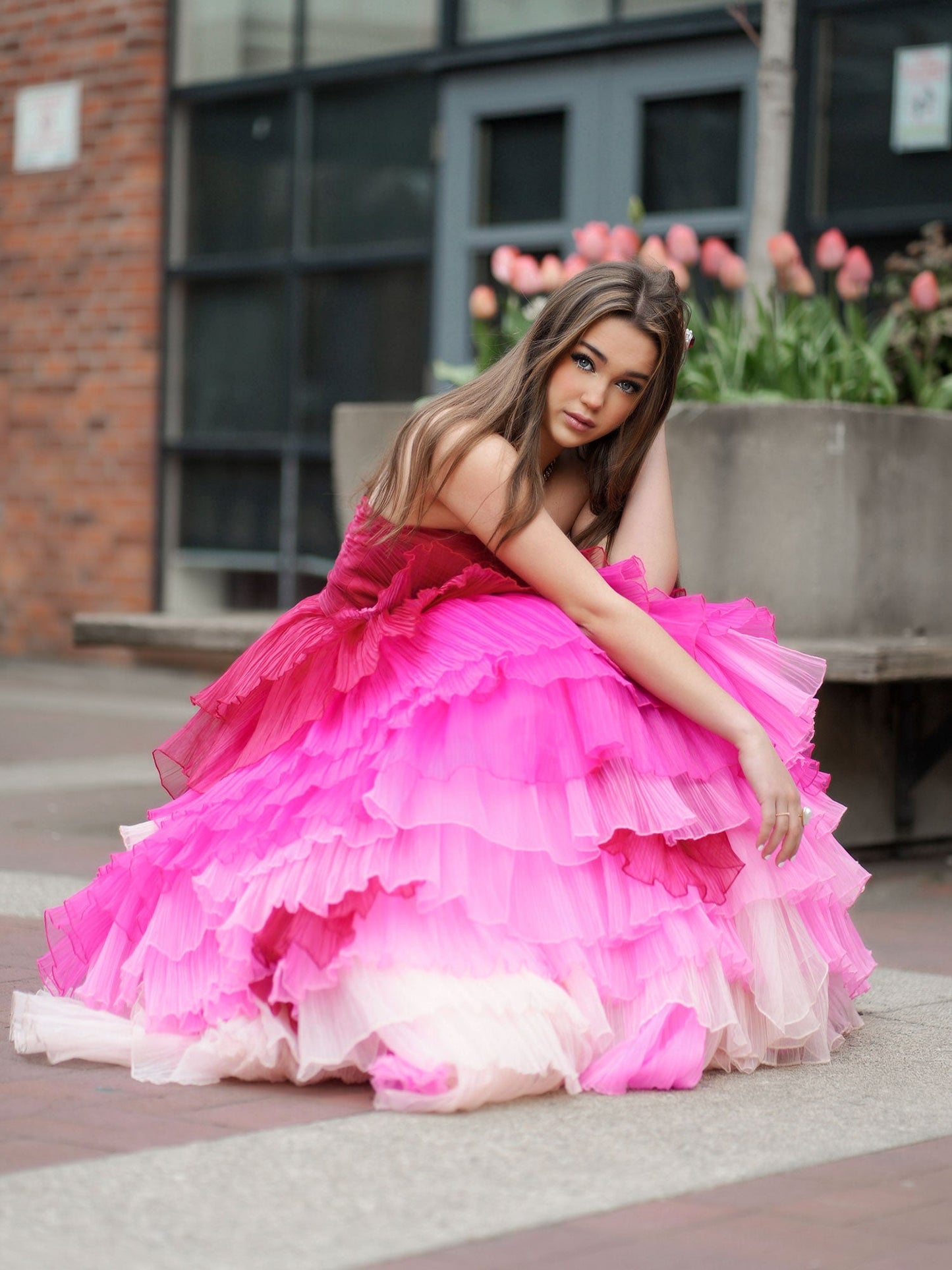 Xiomara | Sweetheart Pleated Bodice Long Prom Dress with Ruffles - Prom Dress - DYAVOR®
