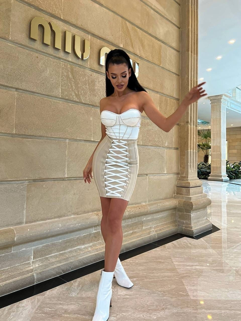 Strapless Corset-style Bandage Dress - - DYAVOR®