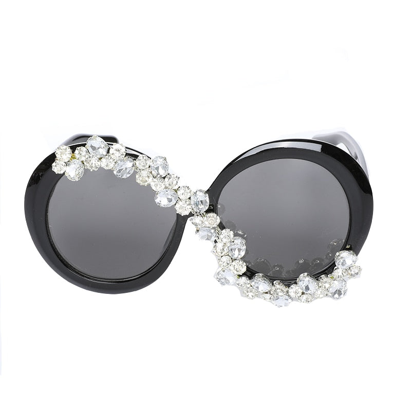 Women's Party Style Stone Luxury Designer Diamond Round Sunglasses - Women Sunglasses - DYAVOR®