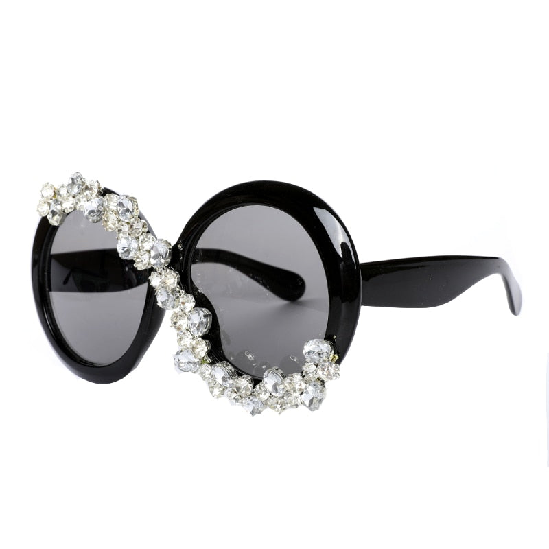 Women's Party Style Stone Luxury Designer Diamond Round Sunglasses - Women Sunglasses - DYAVOR®