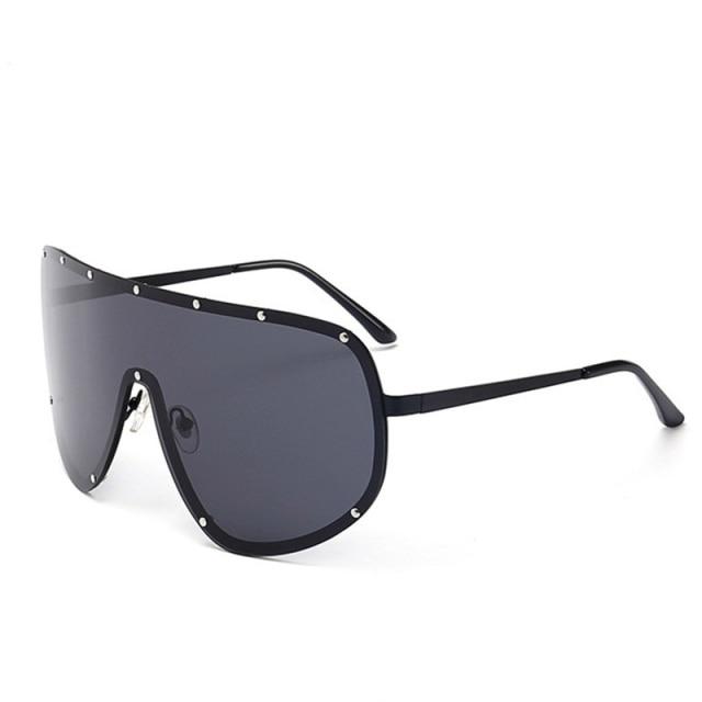 Black Shield Polarized Designer Rimless One Piece Sunglasses for Women - Women Sunglasses - DYAVOR®