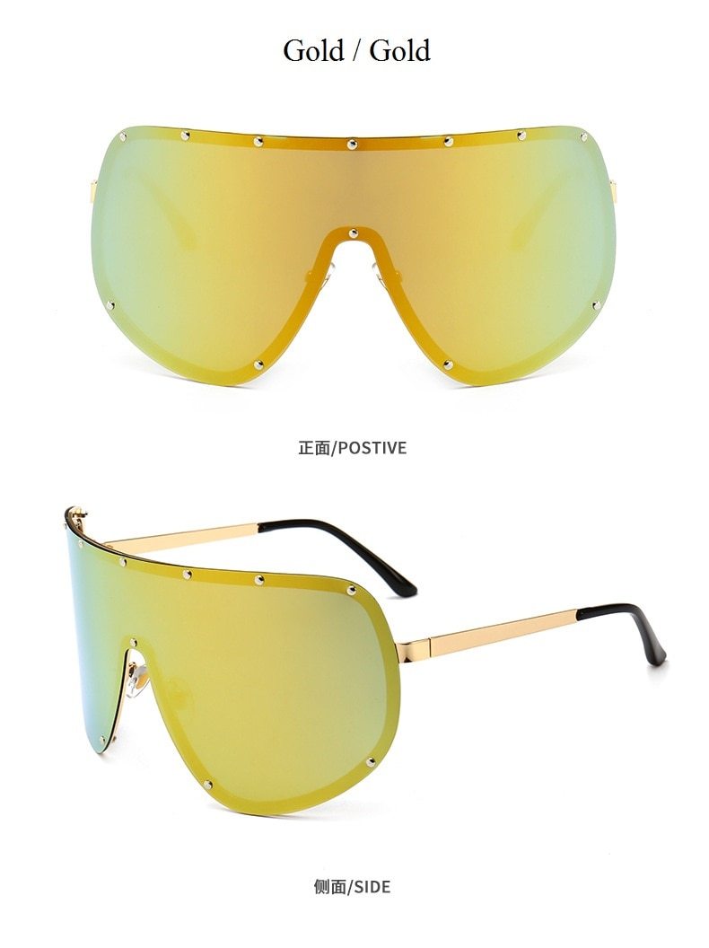 Black Shield Polarized Designer Rimless One Piece Sunglasses for Women - Women Sunglasses - DYAVOR®