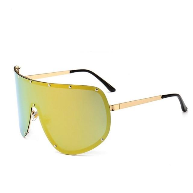 Black Shield Polarized Designer Rimless One Piece Sunglasses for Women - Women Sunglasses - DYAVOR®