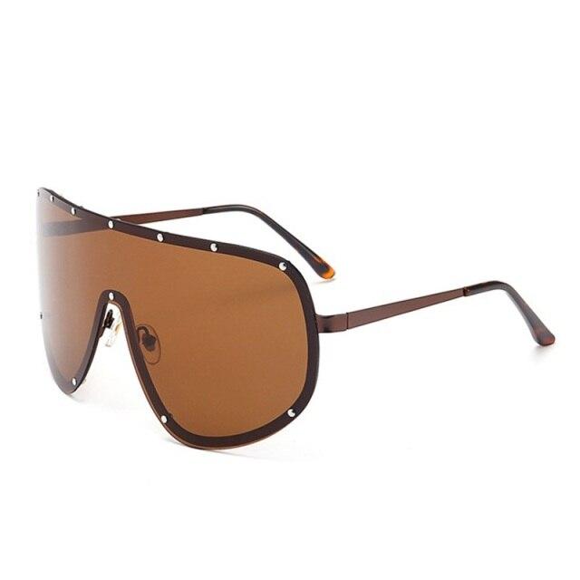 Black Shield Polarized Designer Rimless One Piece Sunglasses for Women - Women Sunglasses - DYAVOR®