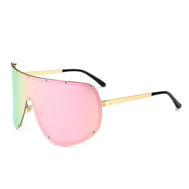 Black Shield Polarized Designer Rimless One Piece Sunglasses for Women - Women Sunglasses - DYAVOR®