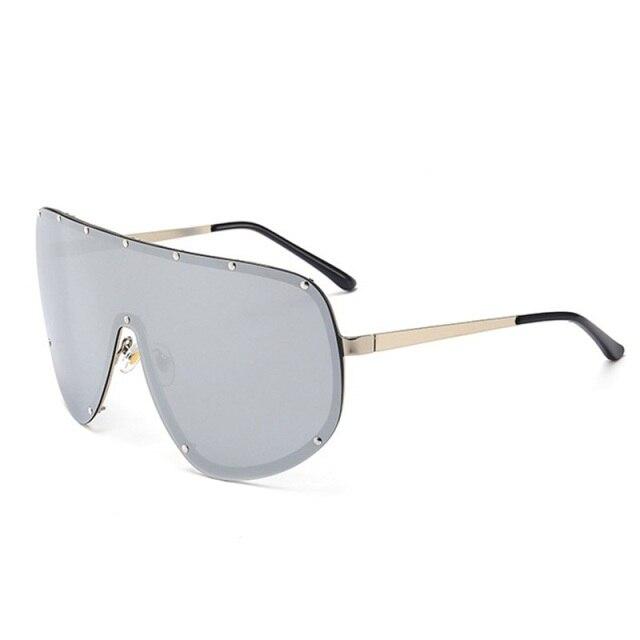 Black Shield Polarized Designer Rimless One Piece Sunglasses for Women - Women Sunglasses - DYAVOR®