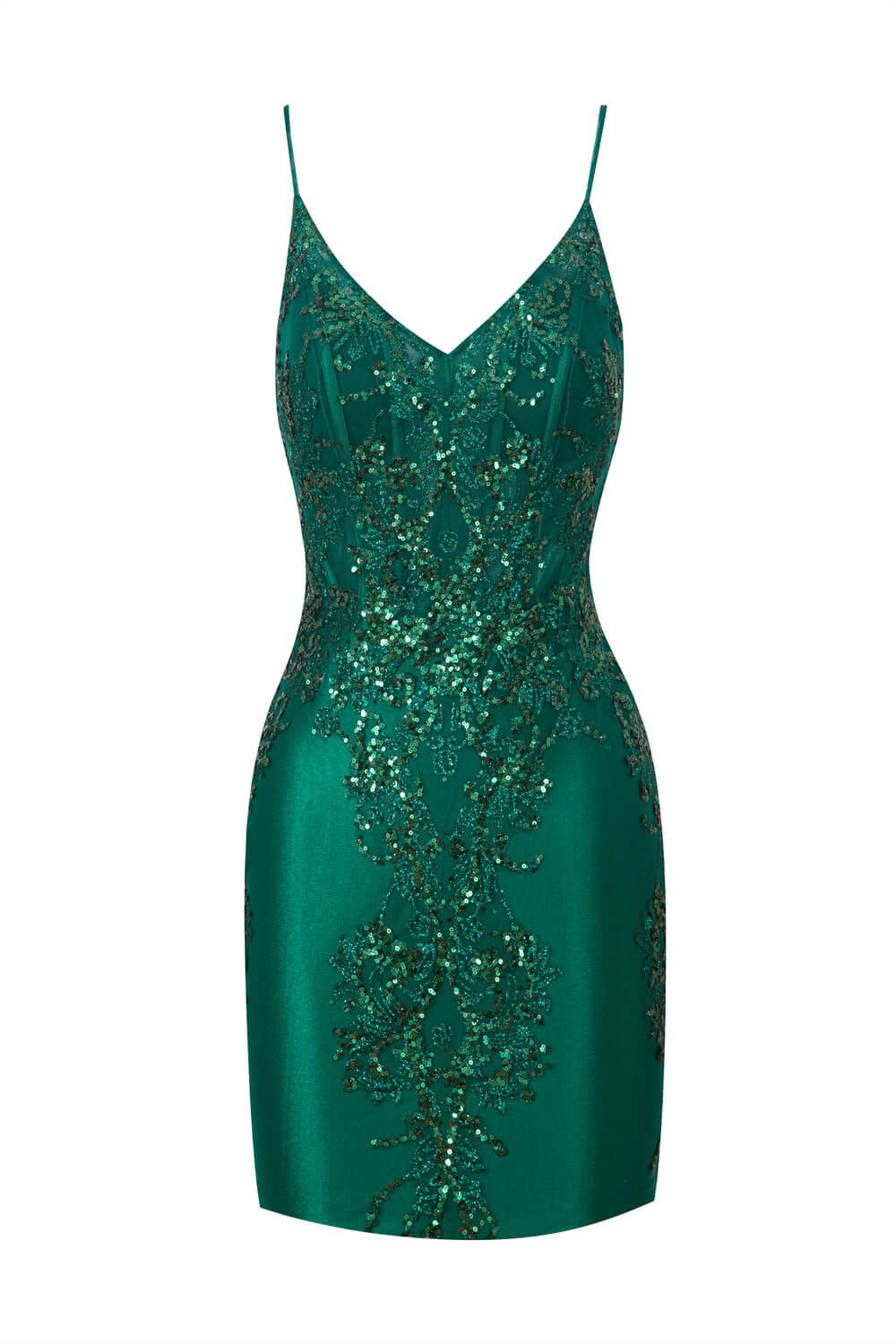 Lacey | Sheer Corset Short Sequin Prom Dress - Cocktail Dress - DYAVOR®