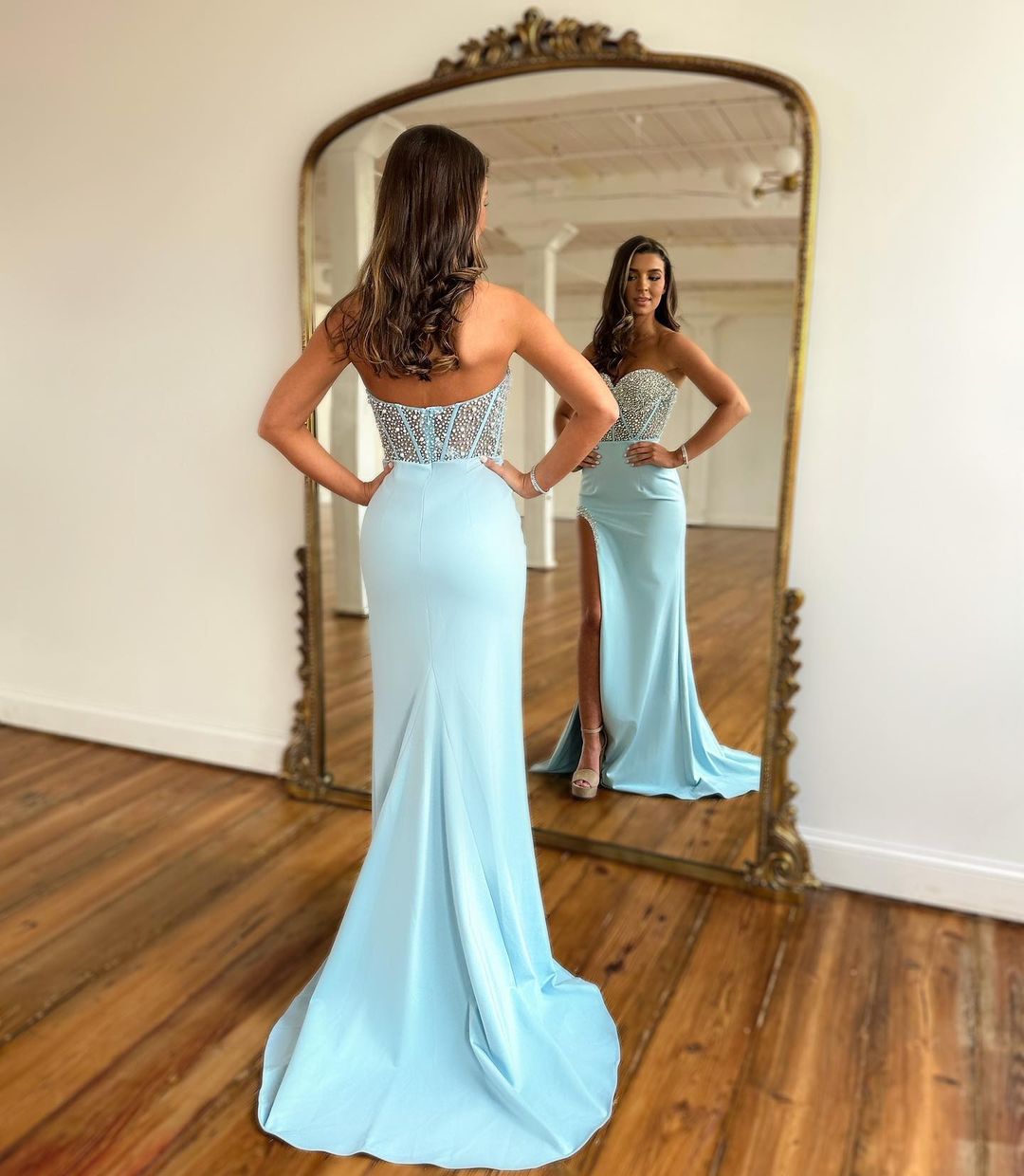 Cielo| Mermaid Sweetheart Mint Long Prom Dresses with Beading - Prom Dress - DYAVOR®