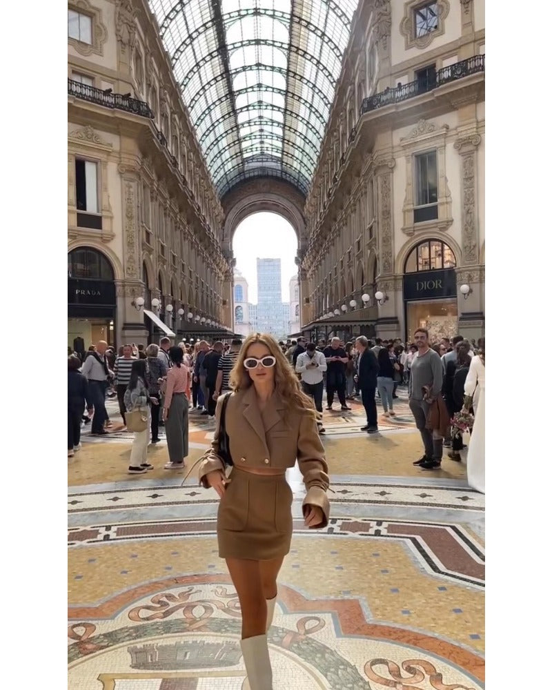Autumn and winter lapel long sleeve short coat + skirt suit woman - new-arrrival - DYAVOR®