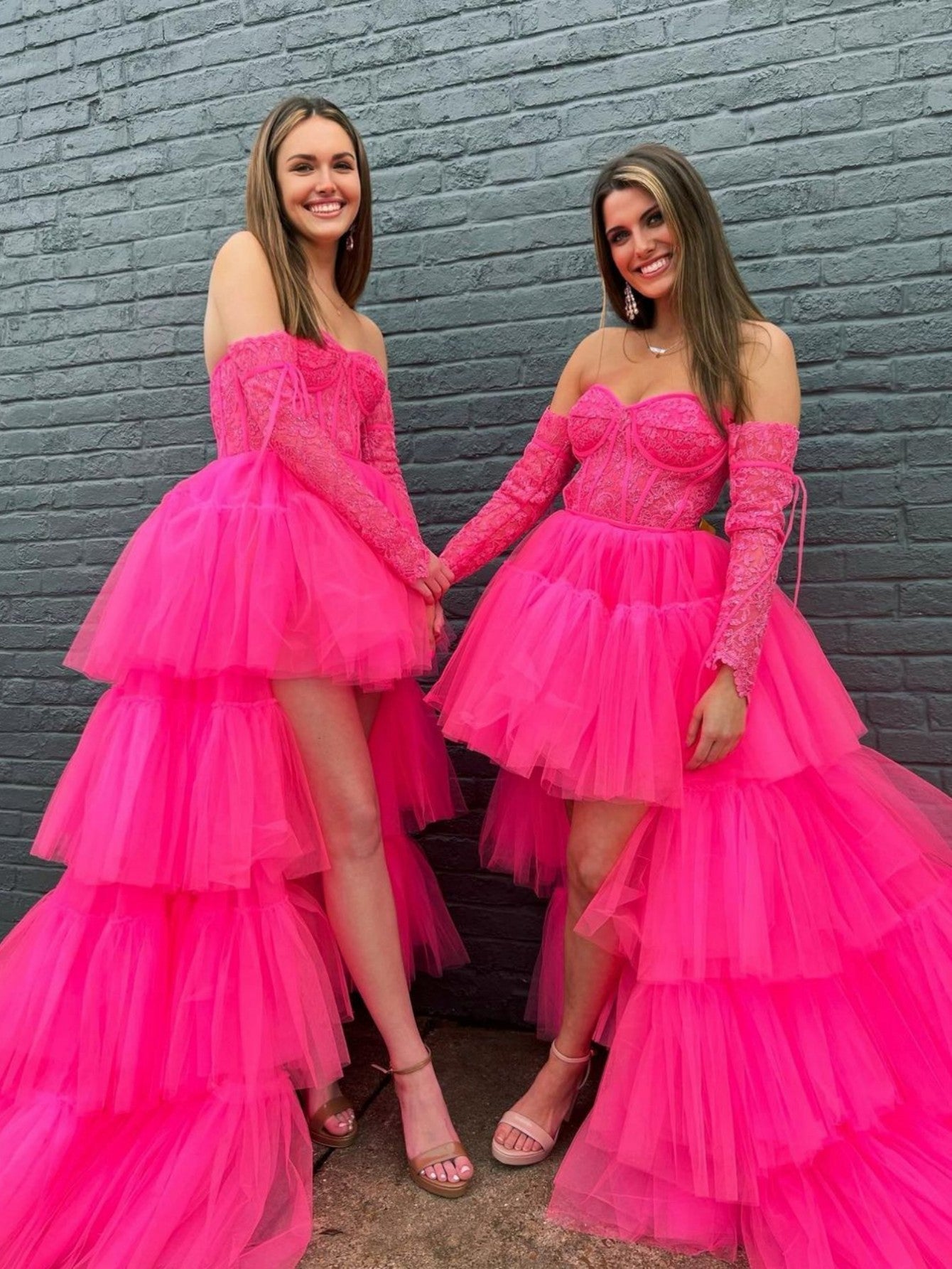 Paige |A-Line Asymmetrical Strapless Tiered Tulle Prom Dress - Prom Dress - DYAVOR®