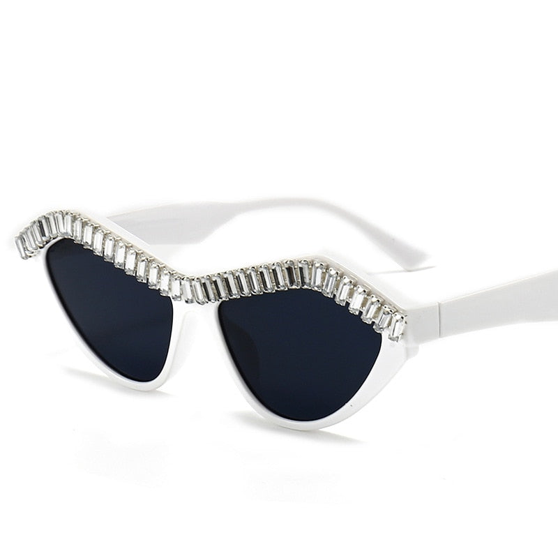 Women's Diamond Designer Rhinestone Bling Cat Eyes Sun Glasses - Women Sunglasses - DYAVOR®