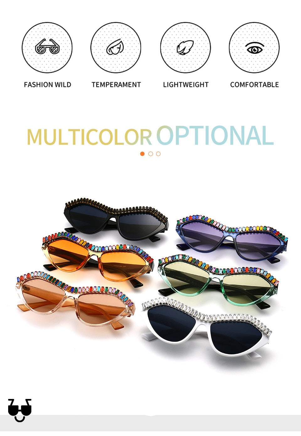 Women's Diamond Designer Rhinestone Bling Cat Eyes Sun Glasses - Women Sunglasses - DYAVOR®