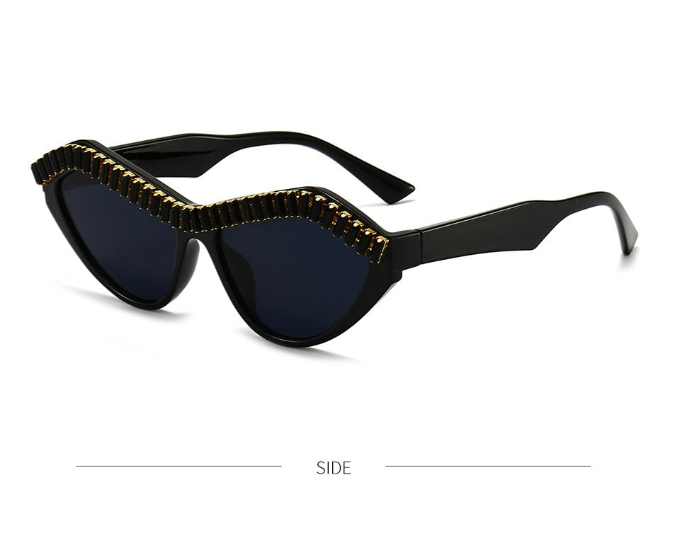 Women's Diamond Designer Rhinestone Bling Cat Eyes Sun Glasses - Women Sunglasses - DYAVOR®
