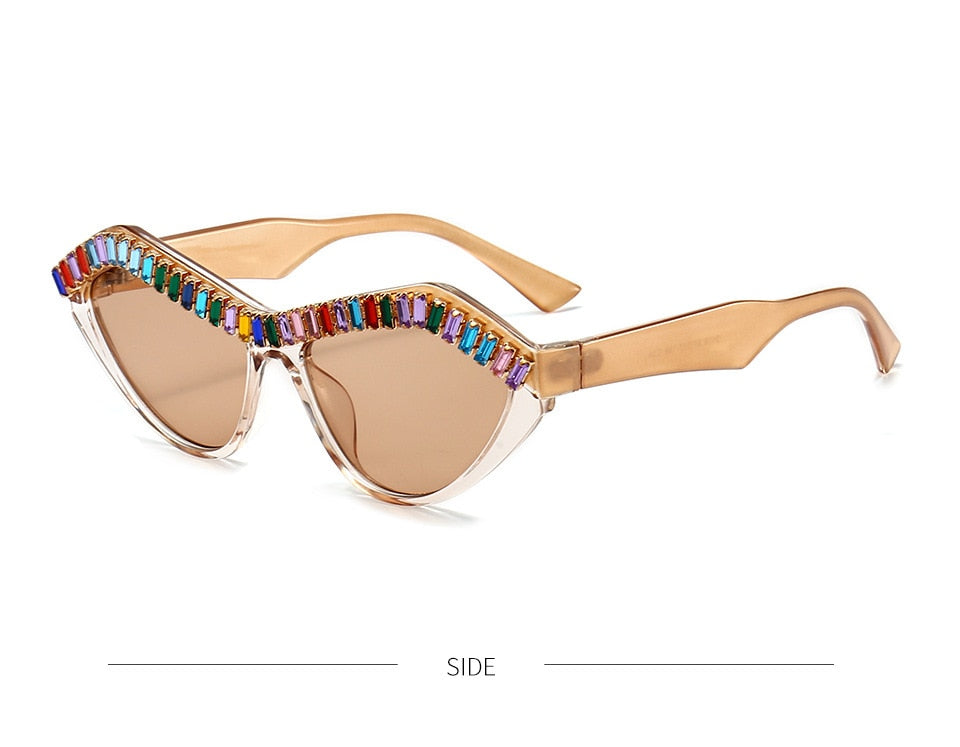 Women's Diamond Designer Rhinestone Bling Cat Eyes Sun Glasses - Women Sunglasses - DYAVOR®