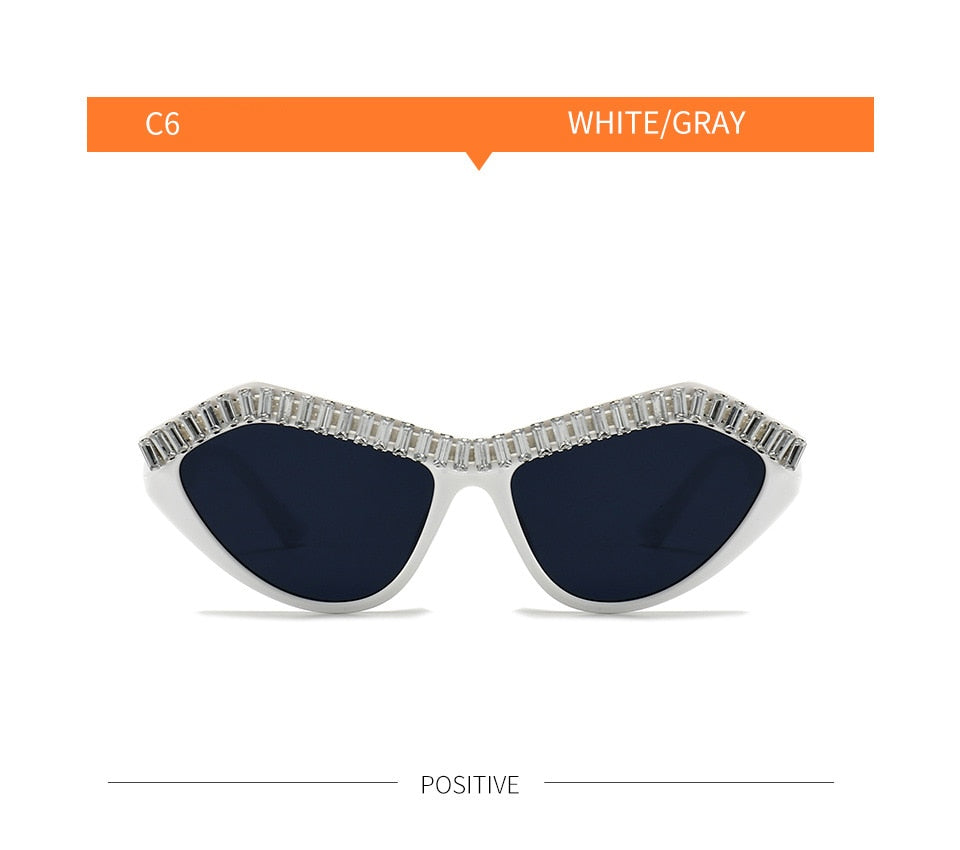 Women's Diamond Designer Rhinestone Bling Cat Eyes Sun Glasses - Women Sunglasses - DYAVOR®