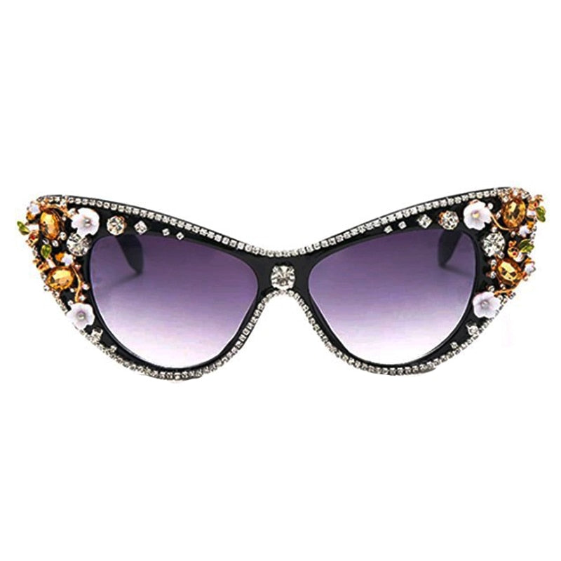 Women's Luxury Retro Glitter Crystal Shades Cat Eyes Sunglasses - Women Sunglasses - DYAVOR®