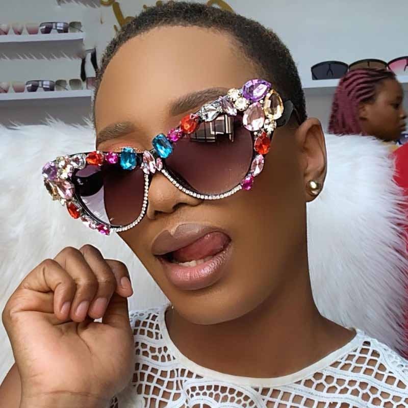 Women's Luxury Retro Glitter Crystal Shades Cat Eyes Sunglasses - Women Sunglasses - DYAVOR®