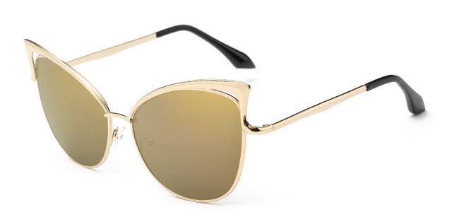 Cateye Flat Pantos Shape Rose Gold Metal Frame Unisex Sunglasses - Unisex Sunglasses - DYAVOR®