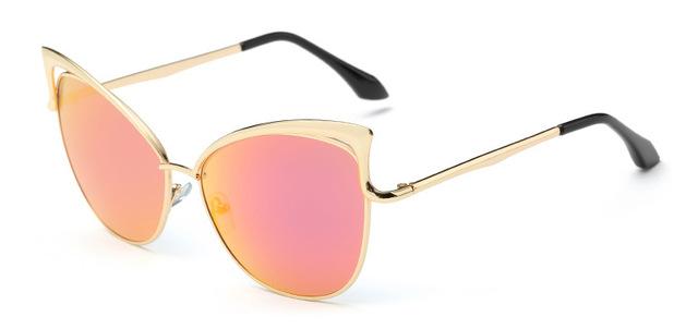 Cateye Flat Pantos Shape Rose Gold Metal Frame Unisex Sunglasses - Unisex Sunglasses - DYAVOR®