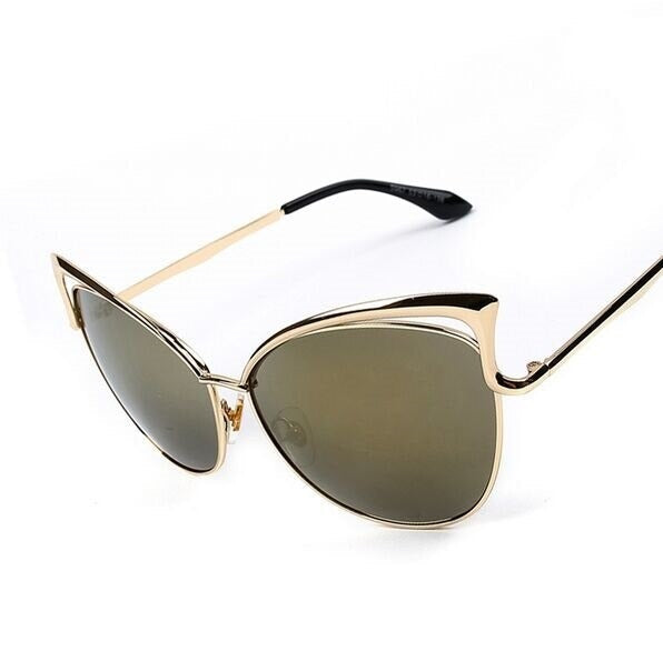 Cateye Flat Pantos Shape Rose Gold Metal Frame Unisex Sunglasses - Unisex Sunglasses - DYAVOR®