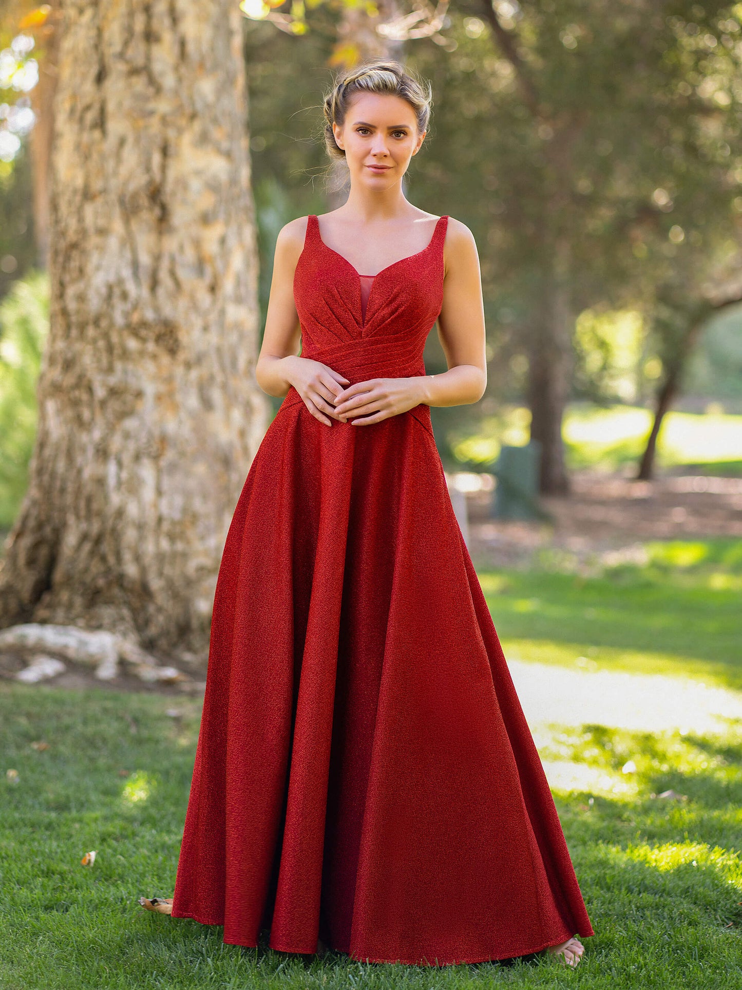 Deep V-neck A-line Floor Length Dress - Prom Dresses - DYAVOR®