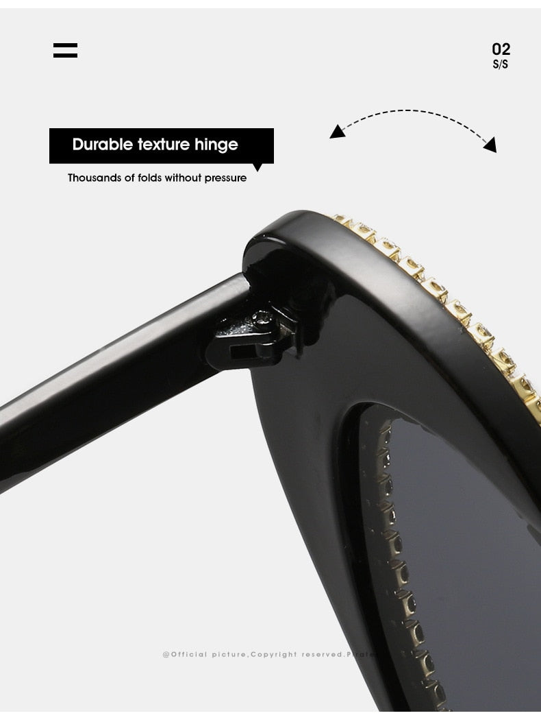 Women's Designer Heart Bling Crystal Diamond Luxury Eyewear Sunglasses - Women Sunglasses - DYAVOR®