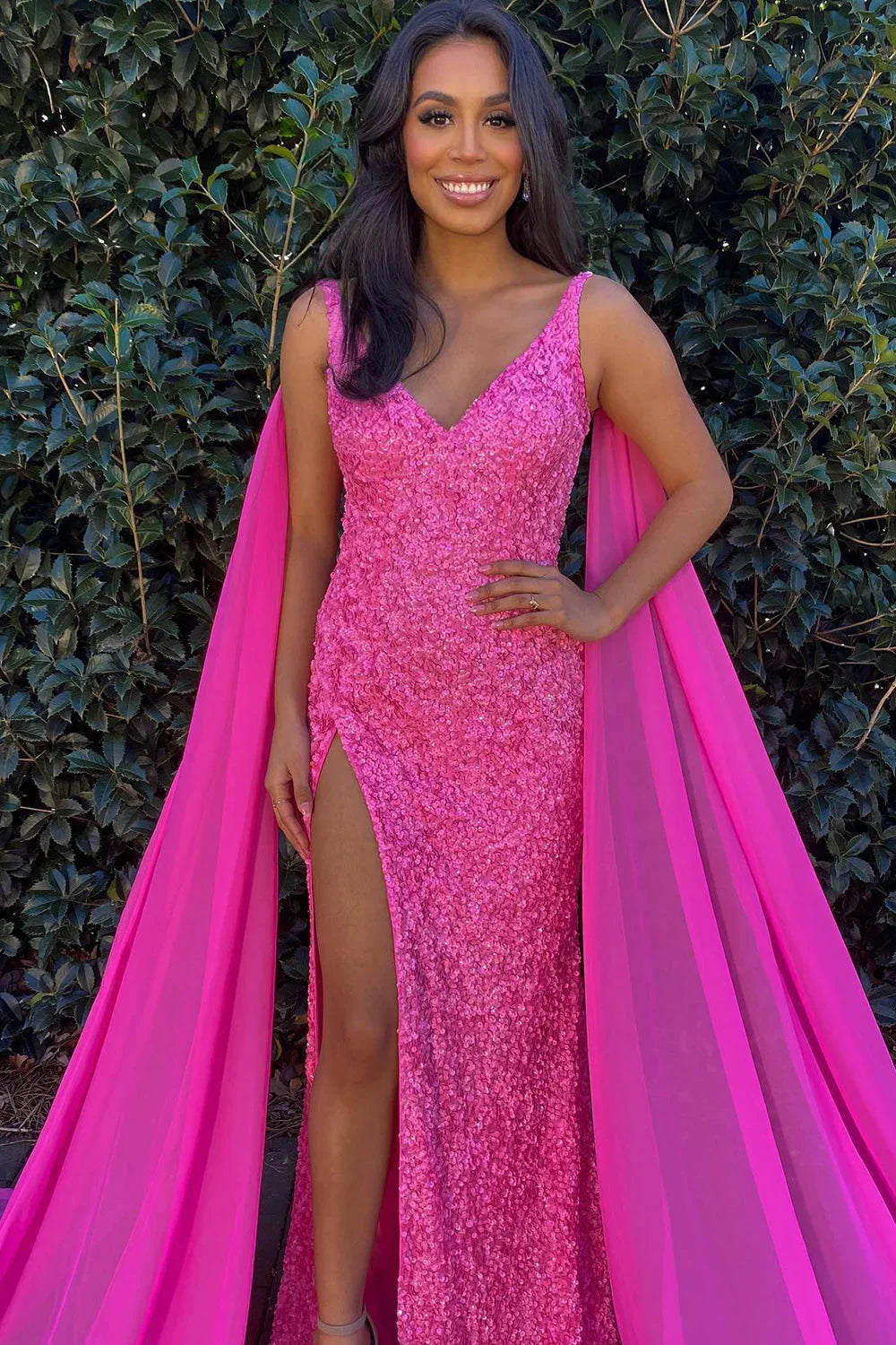 Lorelai |Mermaid V Neck Sequin Prom Dress with Slit - Prom Dress - DYAVOR®